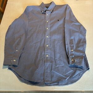 Polo Ralph Lauren Men’s Yellow And Blue Checked Classic Fit Button Down 16 32/33